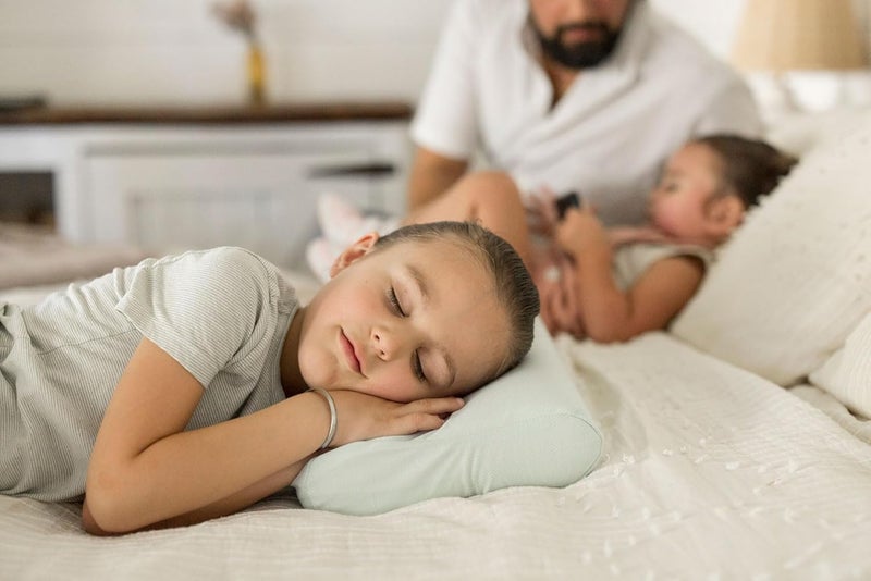 Tiny Twinkle Toddler Pillow with Fitted Pillowcase | Ergonomic Shape with Resilient, Cloud-Like Memory Foam for Comfortable Sleeping - Kids Travel Pillows (Ice Blue) - Image 2